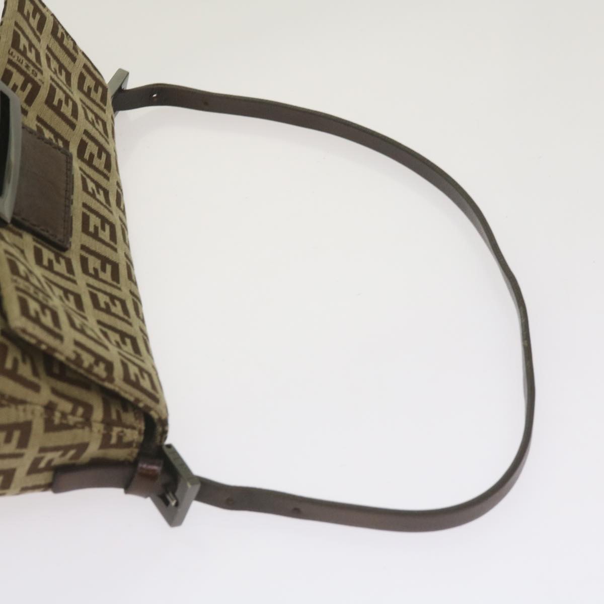 FENDI Zucchino Canvas Mamma Baguette Shoulder Bag Beige66042