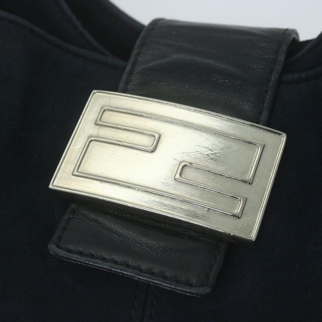 FENDI Mamma Baguette Shoulder Bag Suede Navy66049