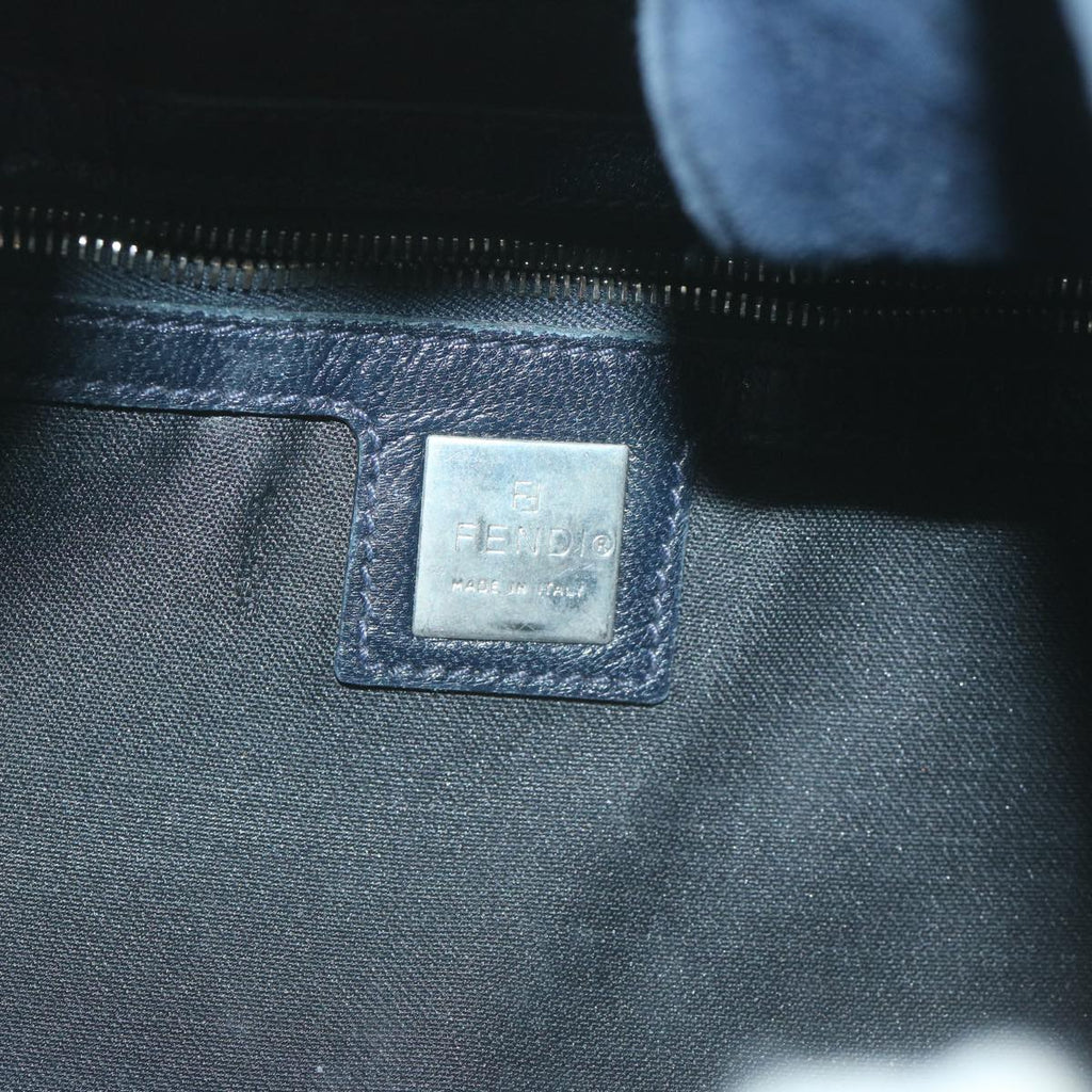 FENDI Mamma Baguette Shoulder Bag Suede Navy66049