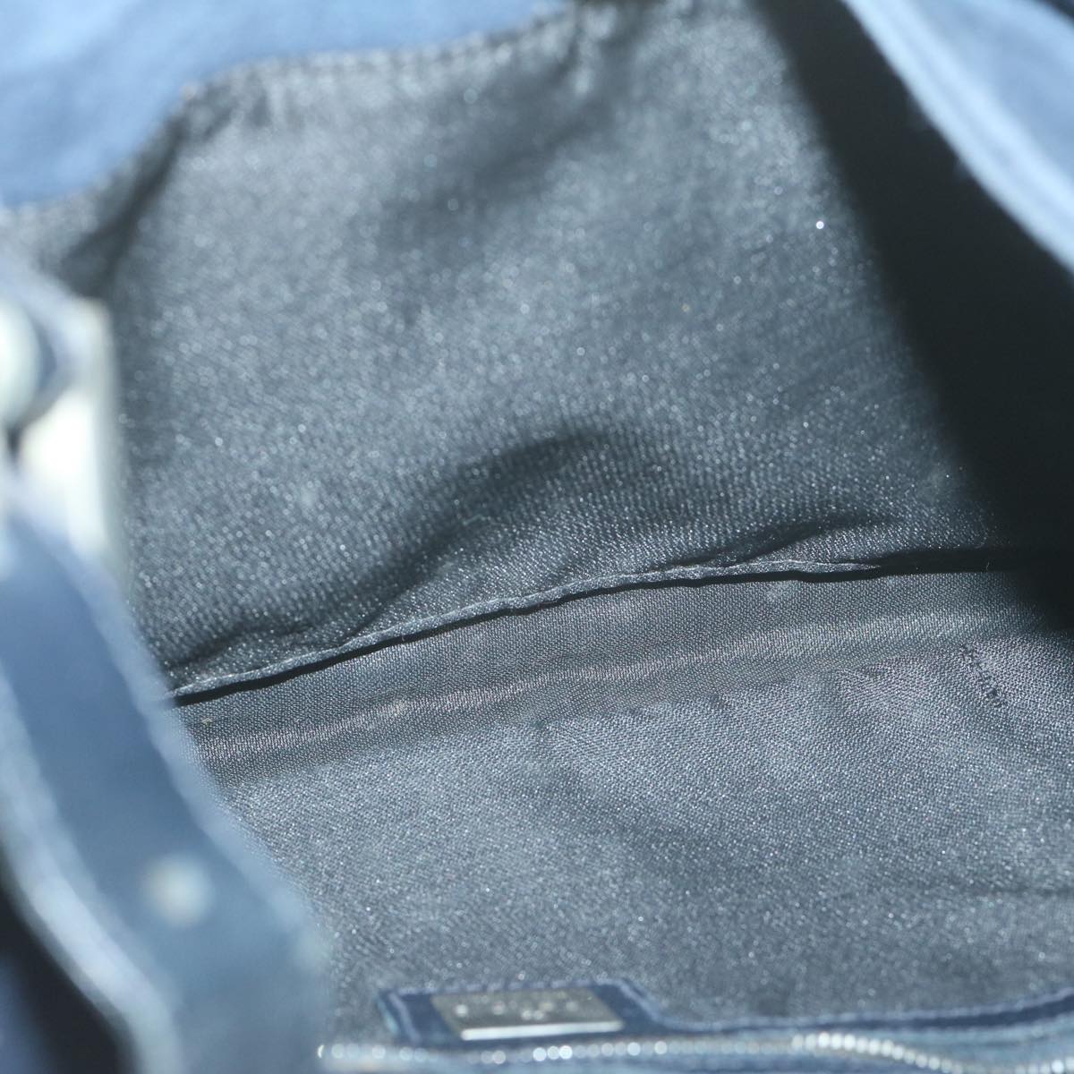 FENDI Mamma Baguette Shoulder Bag Suede Navy66049