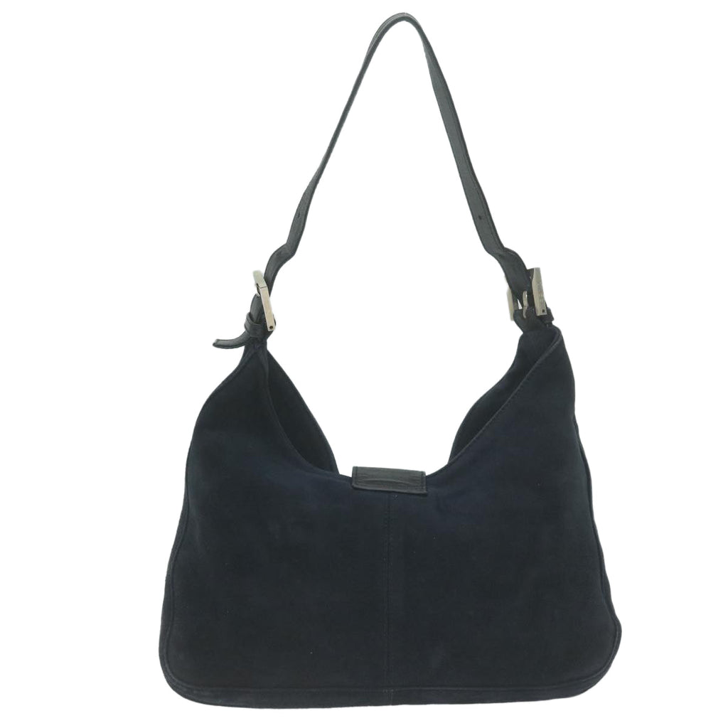 FENDI Mamma Baguette Shoulder Bag Suede Navy66049