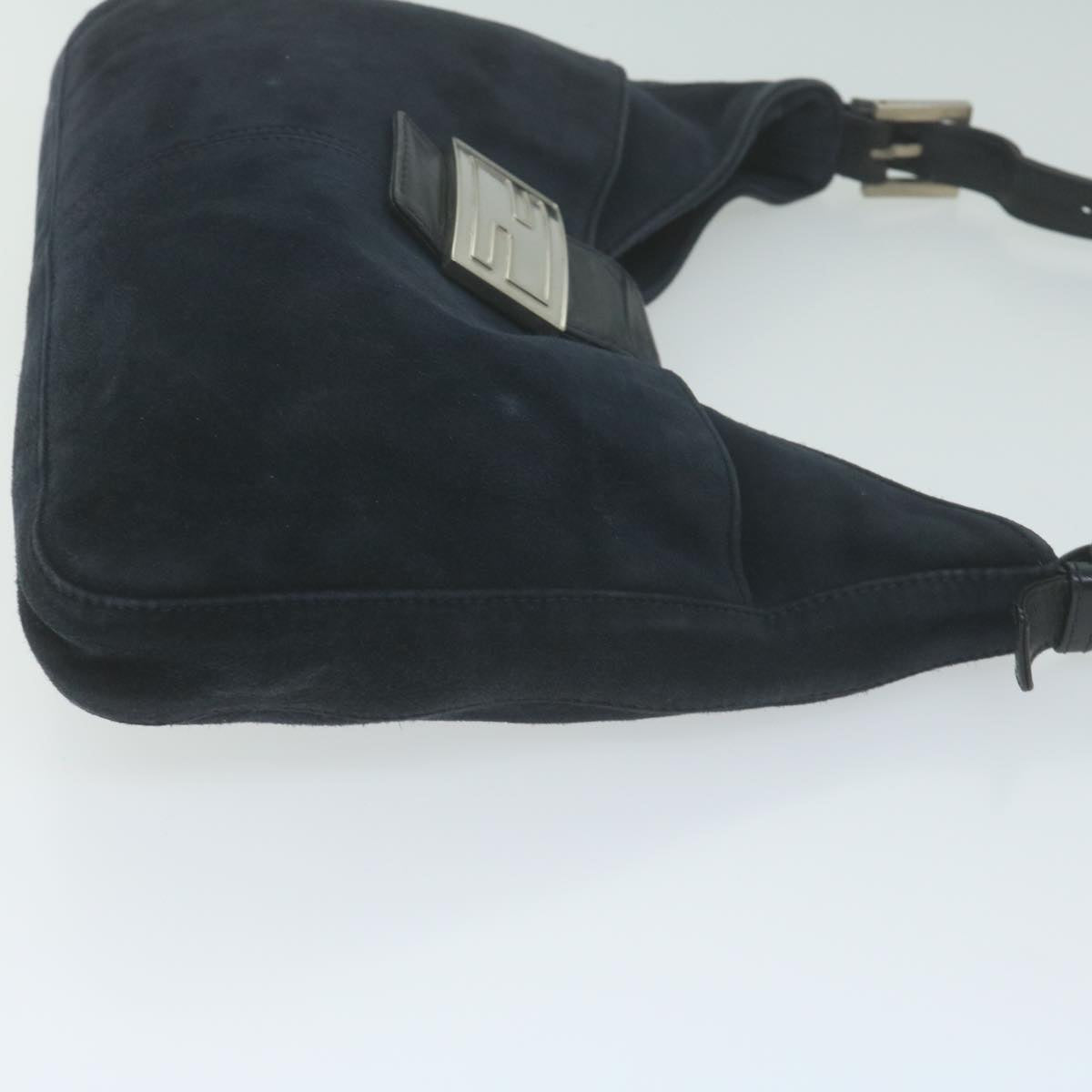 FENDI Mamma Baguette Shoulder Bag Suede Navy66049