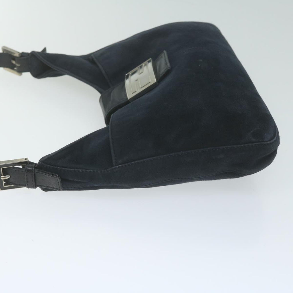 FENDI Mamma Baguette Shoulder Bag Suede Navy66049