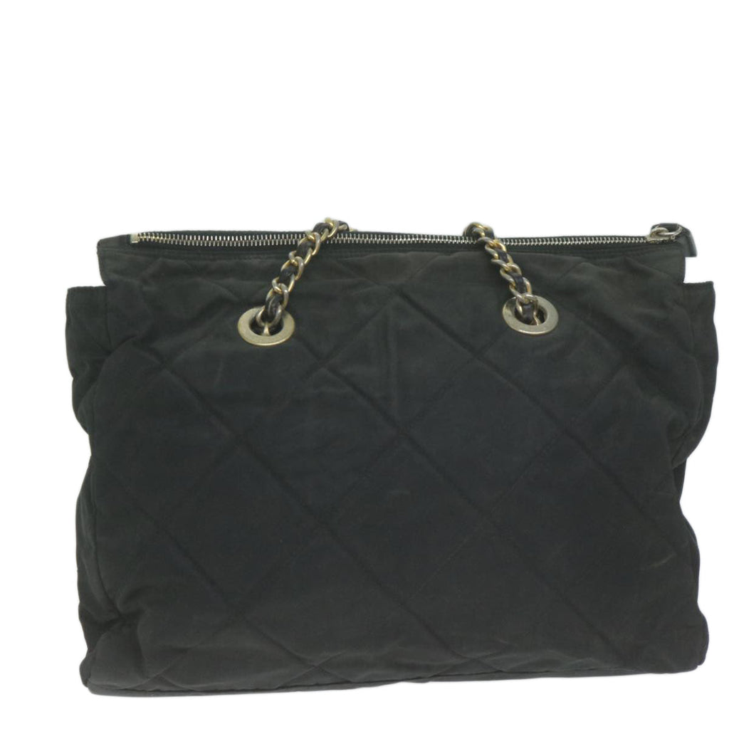 PRADA Quilted Chain Shoulder Bag Nylon Black  66057