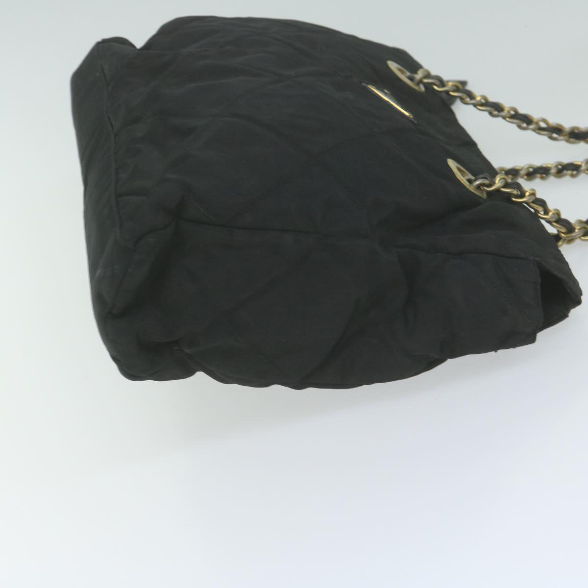 PRADA Quilted Chain Shoulder Bag Nylon Black  66057