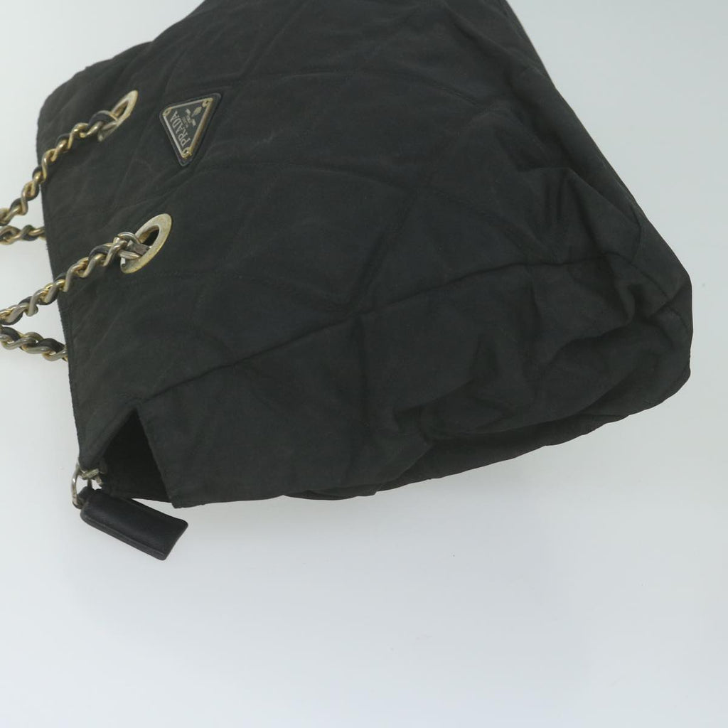 PRADA Quilted Chain Shoulder Bag Nylon Black  66057