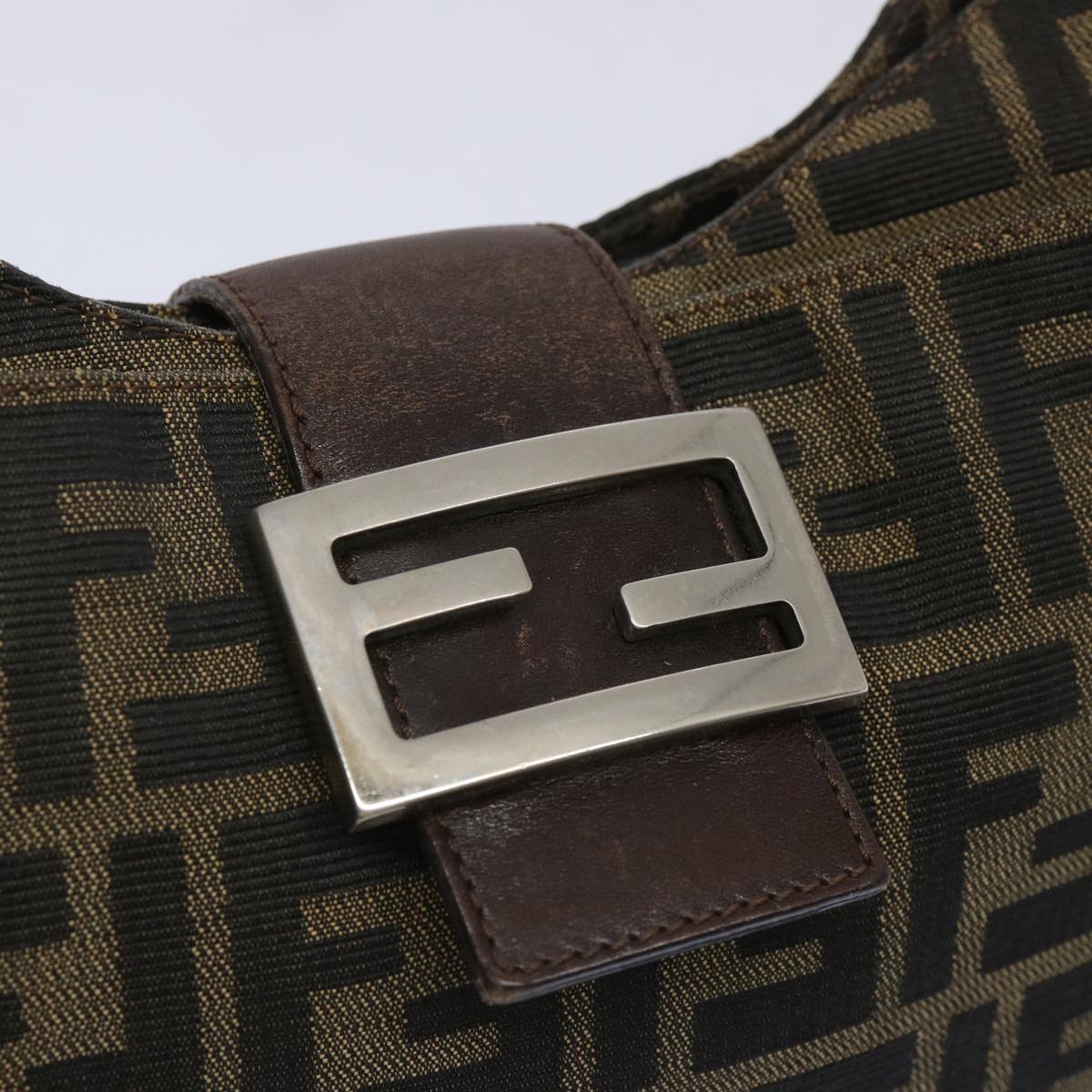 FENDI Zucca Canvas Mamma Baguette Shoulder Bag Brown66062