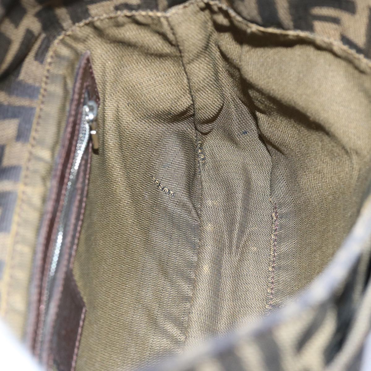 FENDI Zucca Canvas Mamma Baguette Shoulder Bag Brown66062