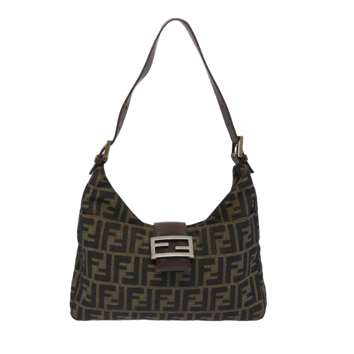 FENDI Zucca Canvas Mamma Baguette Shoulder Bag Brown66062