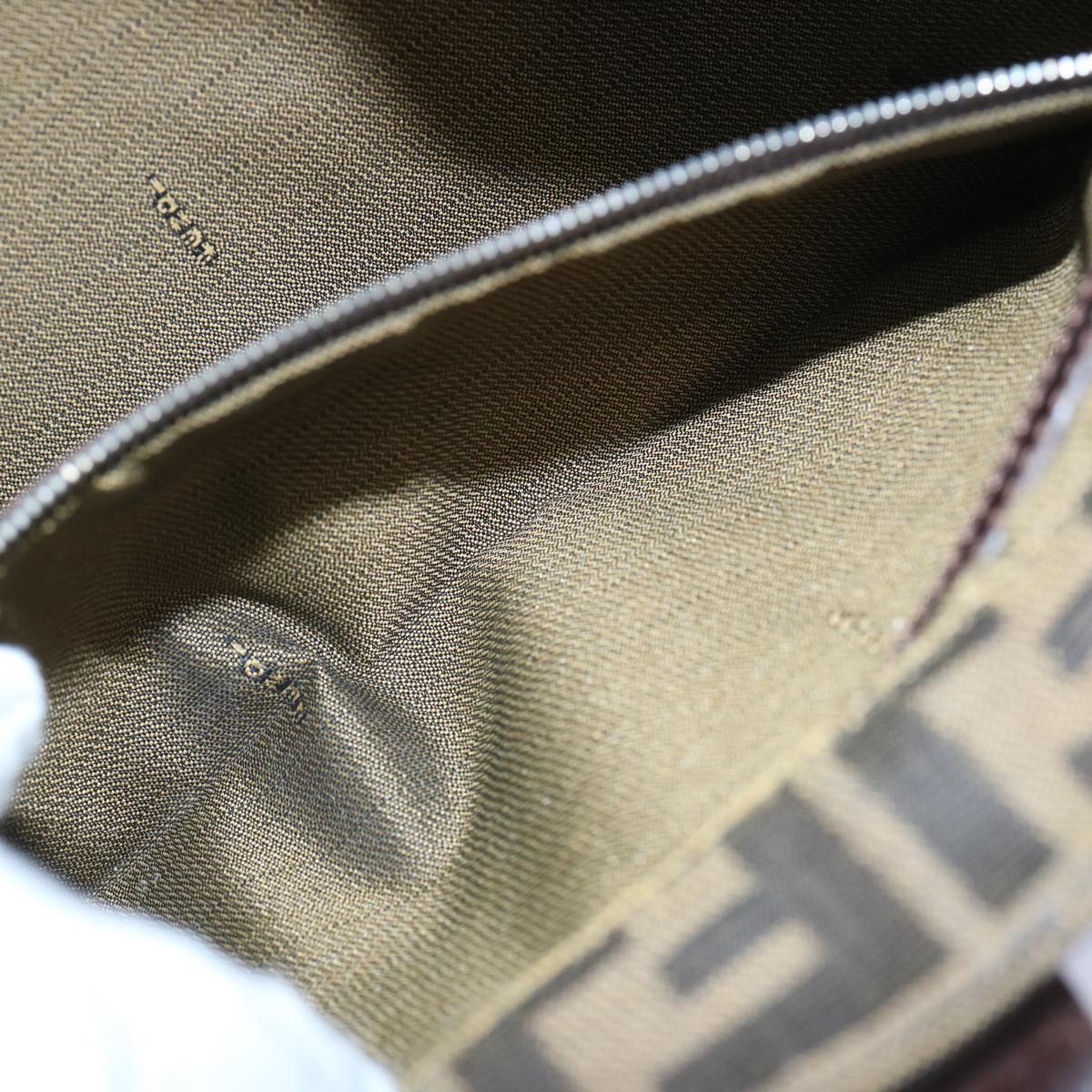 FENDI Zucca Canvas Mamma Baguette Shoulder Bag Brown66062