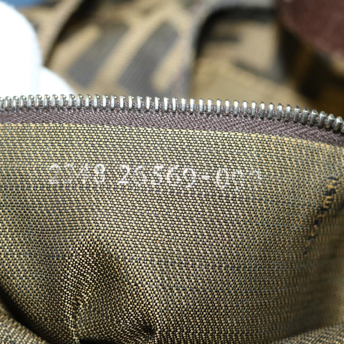 FENDI Zucca Canvas Mamma Baguette Shoulder Bag Brown66062