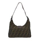 FENDI Zucca Canvas Mamma Baguette Shoulder Bag Brown66062