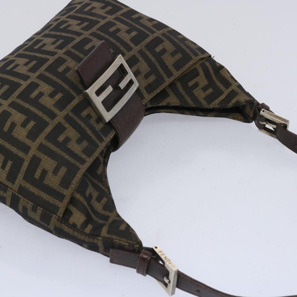 FENDI Zucca Canvas Mamma Baguette Shoulder Bag Brown66062