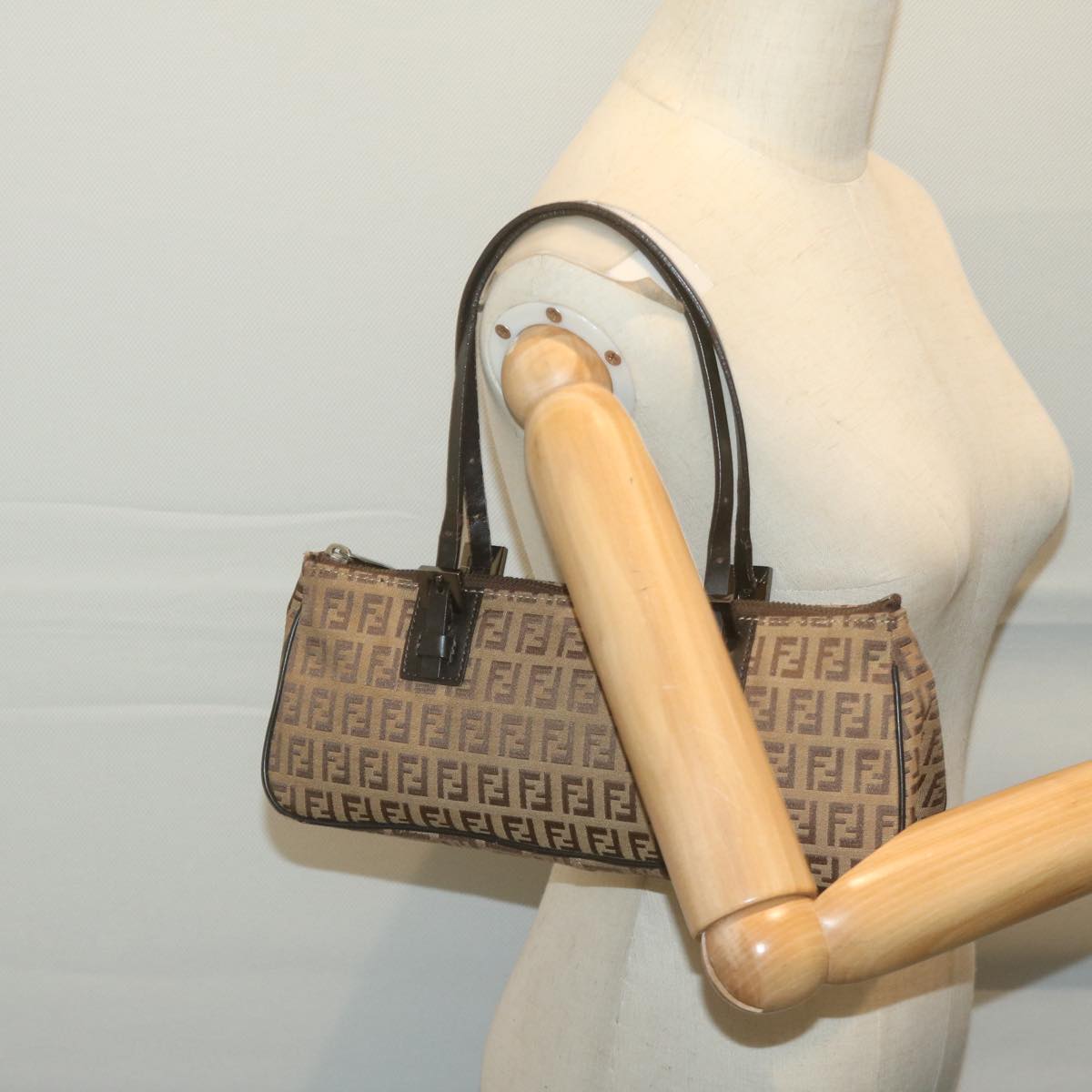 FENDI Zucchino Canvas Hand Bag Beige66080