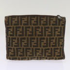 FENDI Zucca Canvas Clutch Bag 2Set Black Brown66087