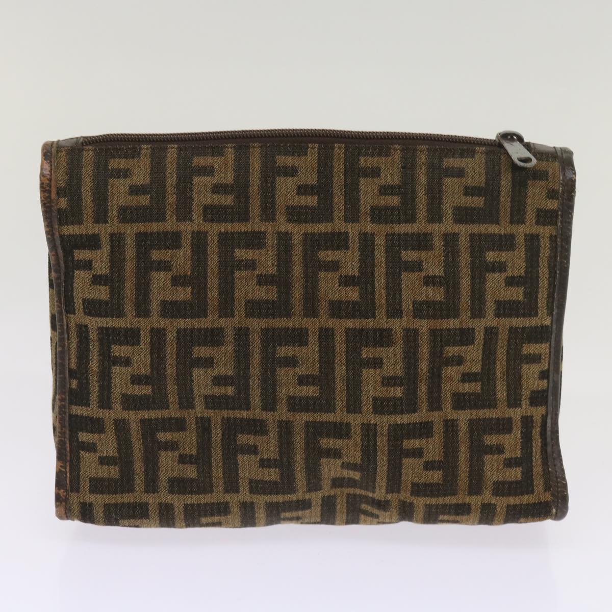 FENDI Zucca Canvas Clutch Bag 2Set Black Brown66087