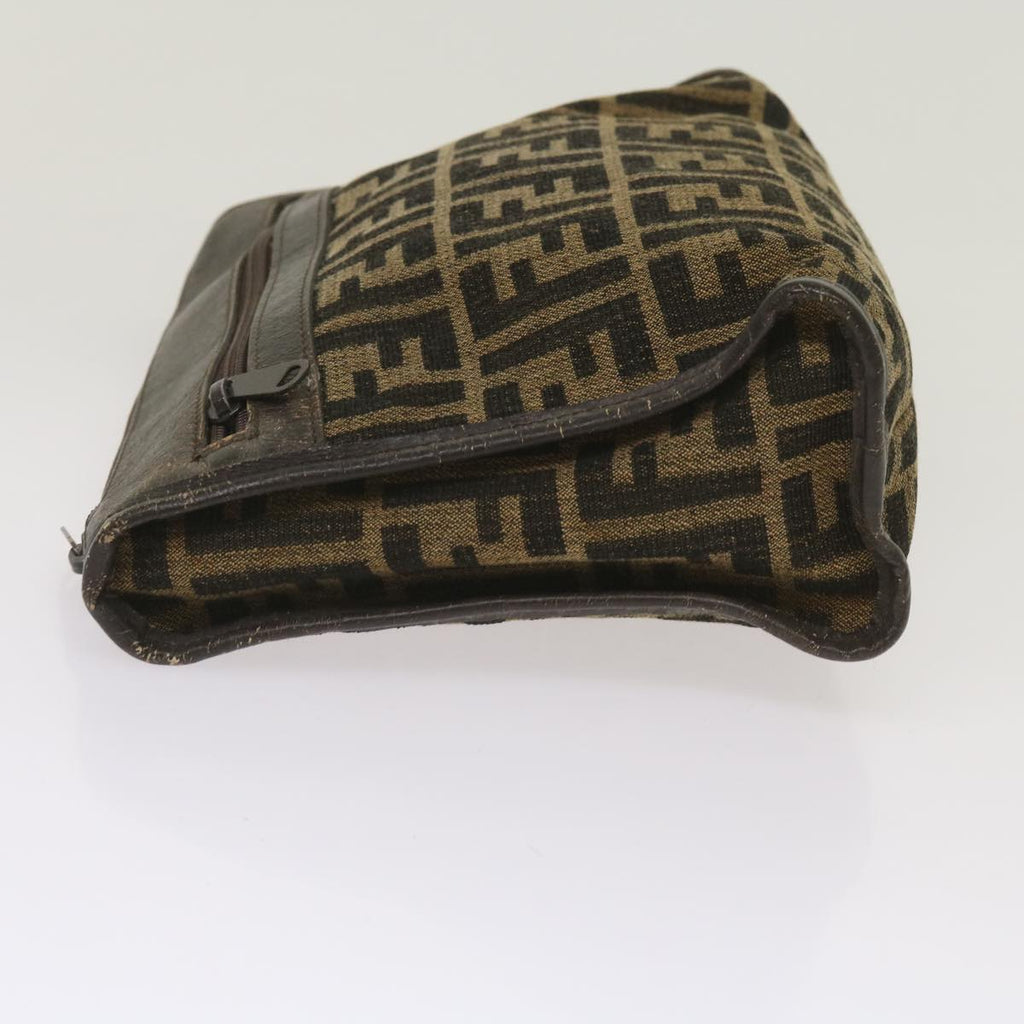 FENDI Zucca Canvas Clutch Bag 2Set Black Brown66087