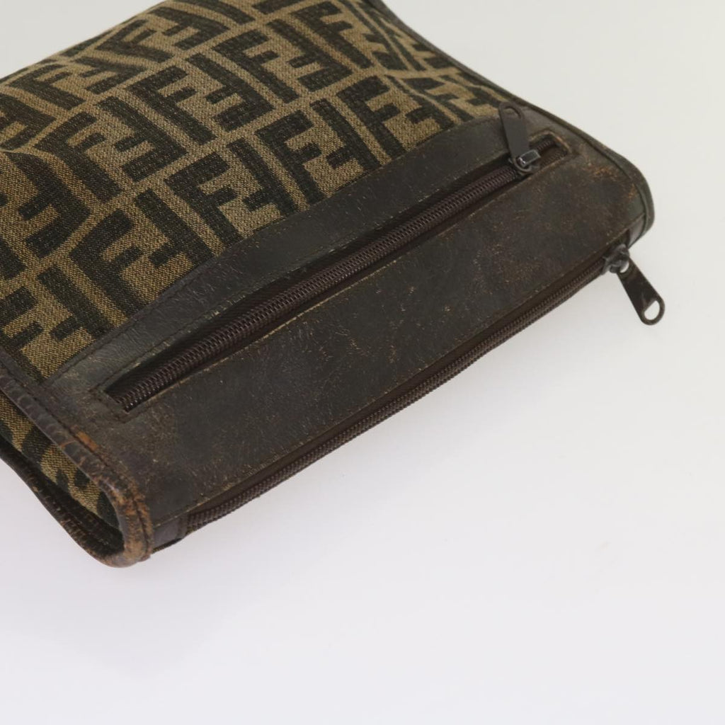 FENDI Zucca Canvas Clutch Bag 2Set Black Brown66087