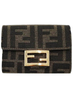 Fendi Fendi 8M0416 FF logo fabric baguette card holder wallet
