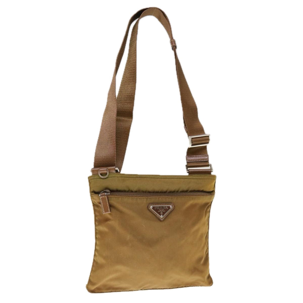 PRADA Shoulder Bag Nylon Brown  66123
