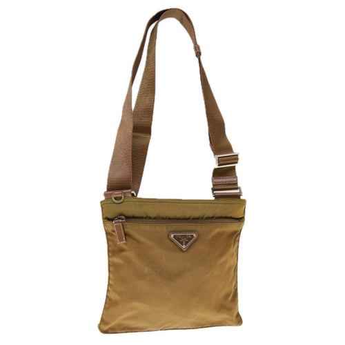 PRADA Shoulder Bag Nylon Brown  66123