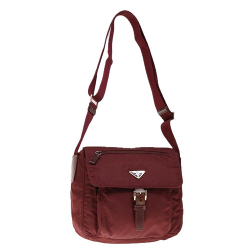 PRADA Shoulder Bag Nylon Red  66124