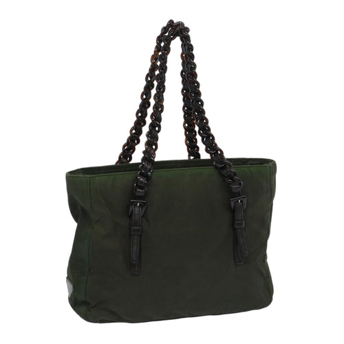 PRADA Hand Bag Nylon Khaki  66130