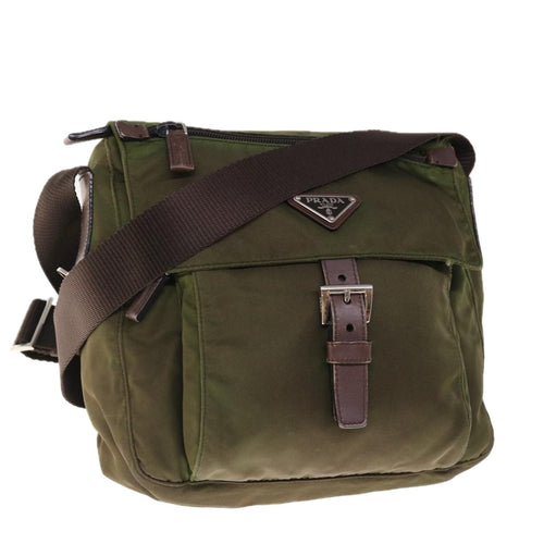 PRADA Shoulder Bag Nylon Khaki  66133