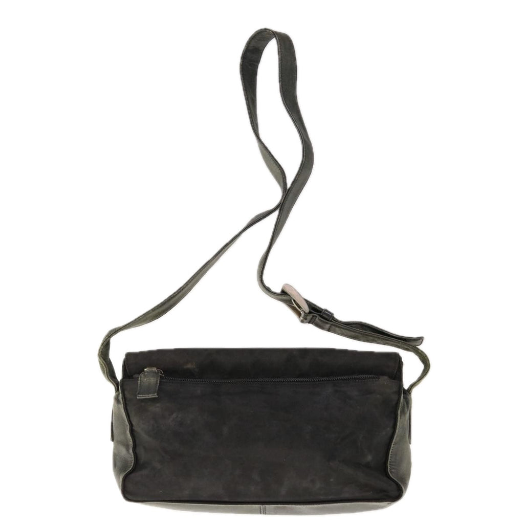 PRADA Shoulder Bag Leather Black  66137