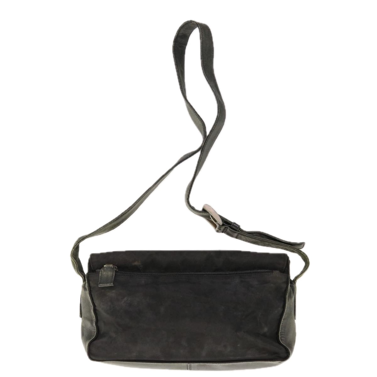 PRADA Shoulder Bag Leather Black  66137