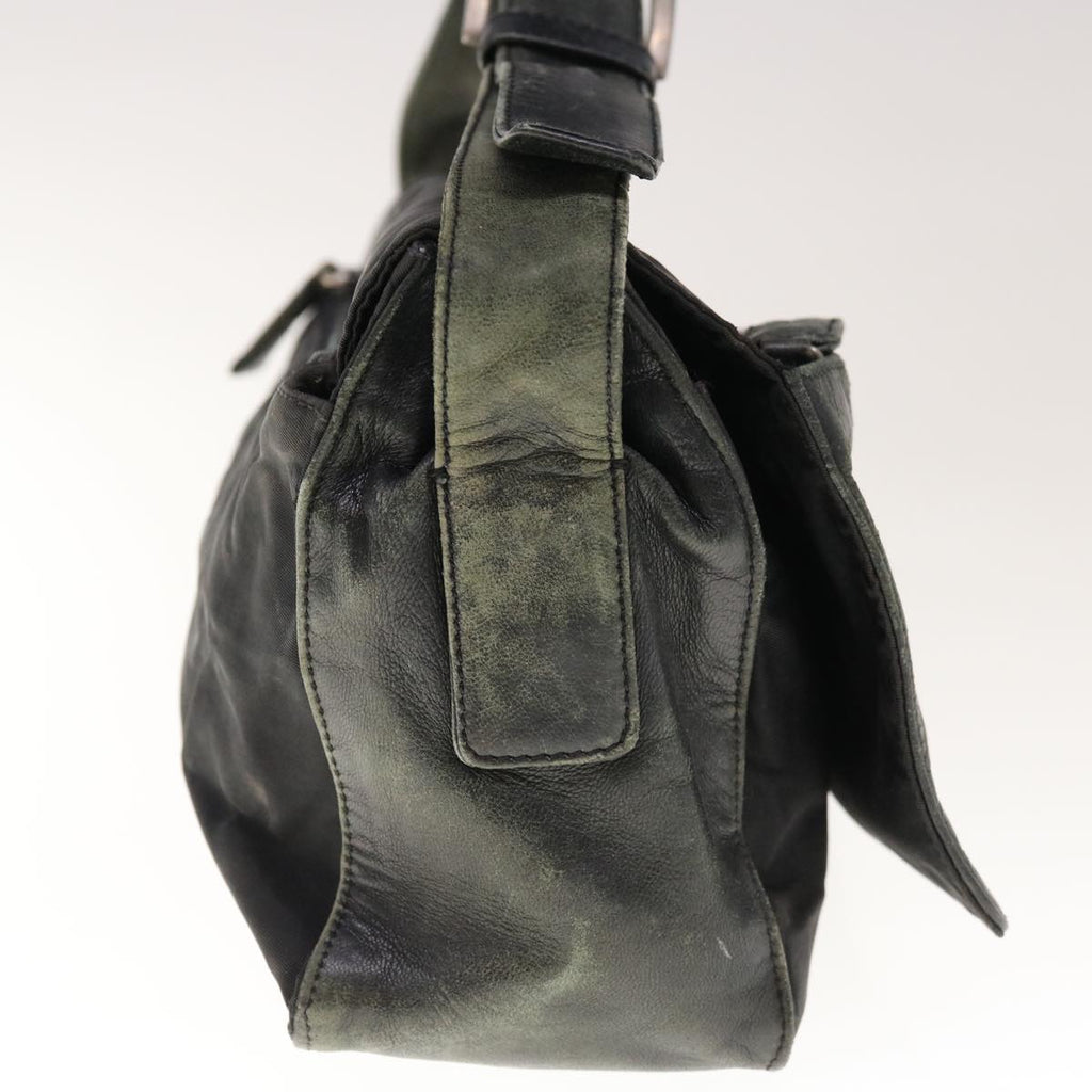 PRADA Shoulder Bag Leather Black  66137