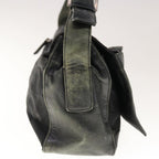 PRADA Shoulder Bag Leather Black  66137