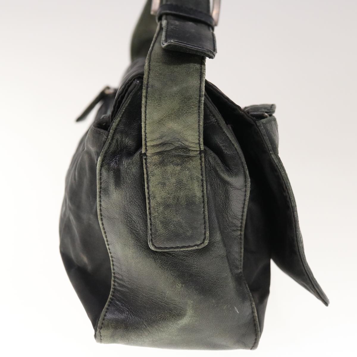 PRADA Shoulder Bag Leather Black  66137