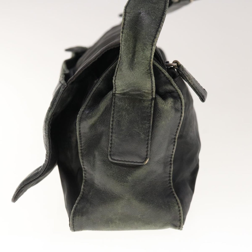 PRADA Shoulder Bag Leather Black  66137