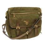 PRADA Shoulder Bag Nylon Khaki  66138