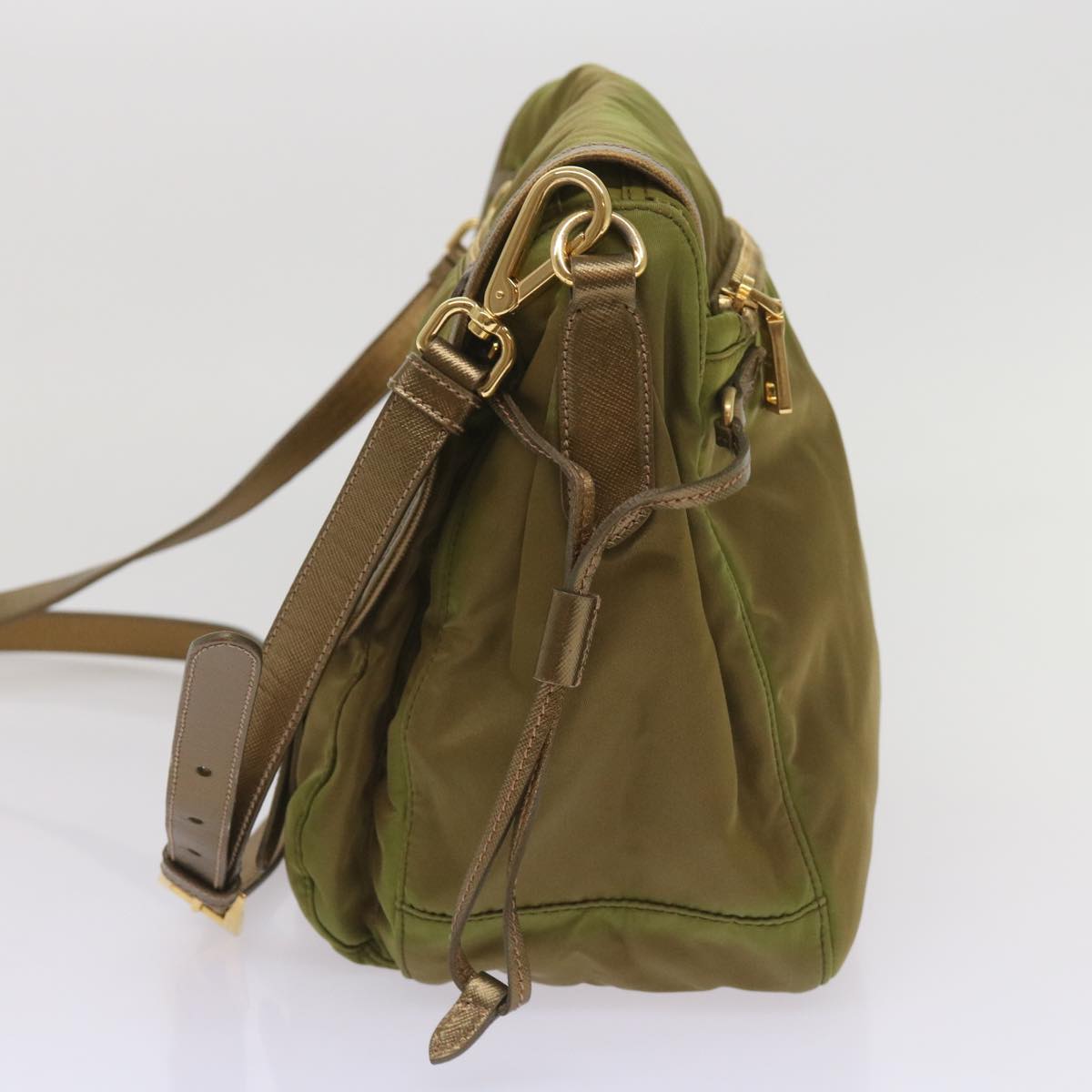 PRADA Shoulder Bag Nylon Khaki  66138