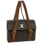 CELINE Macadam Canvas Hand Bag PVC 2way Brown  66276