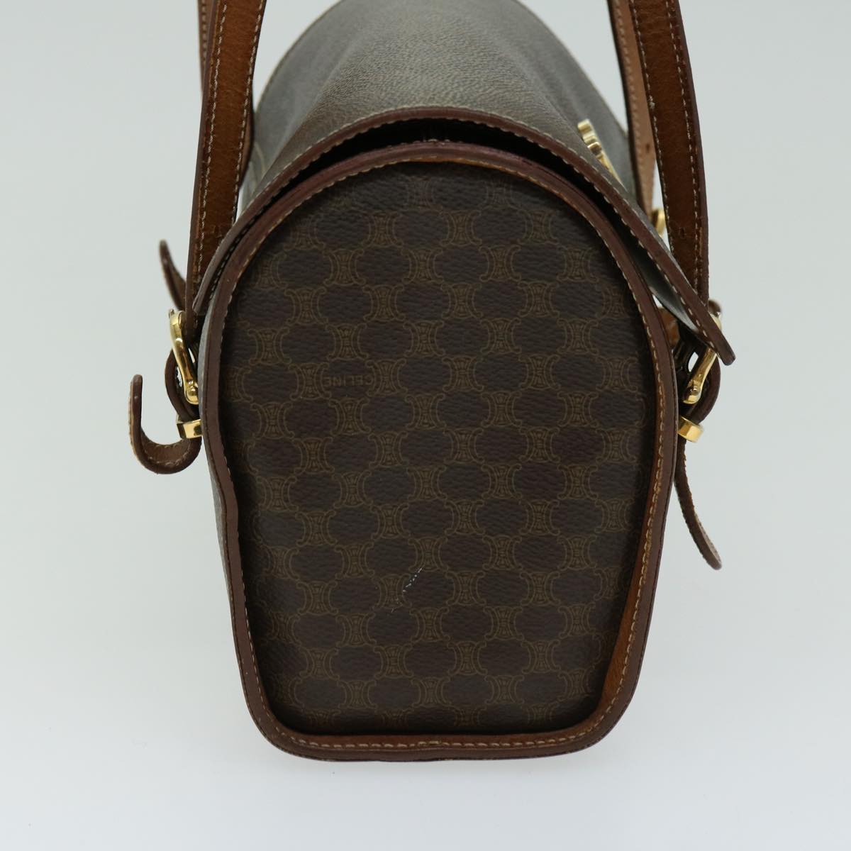 CELINE Macadam Canvas Hand Bag PVC 2way Brown  66276