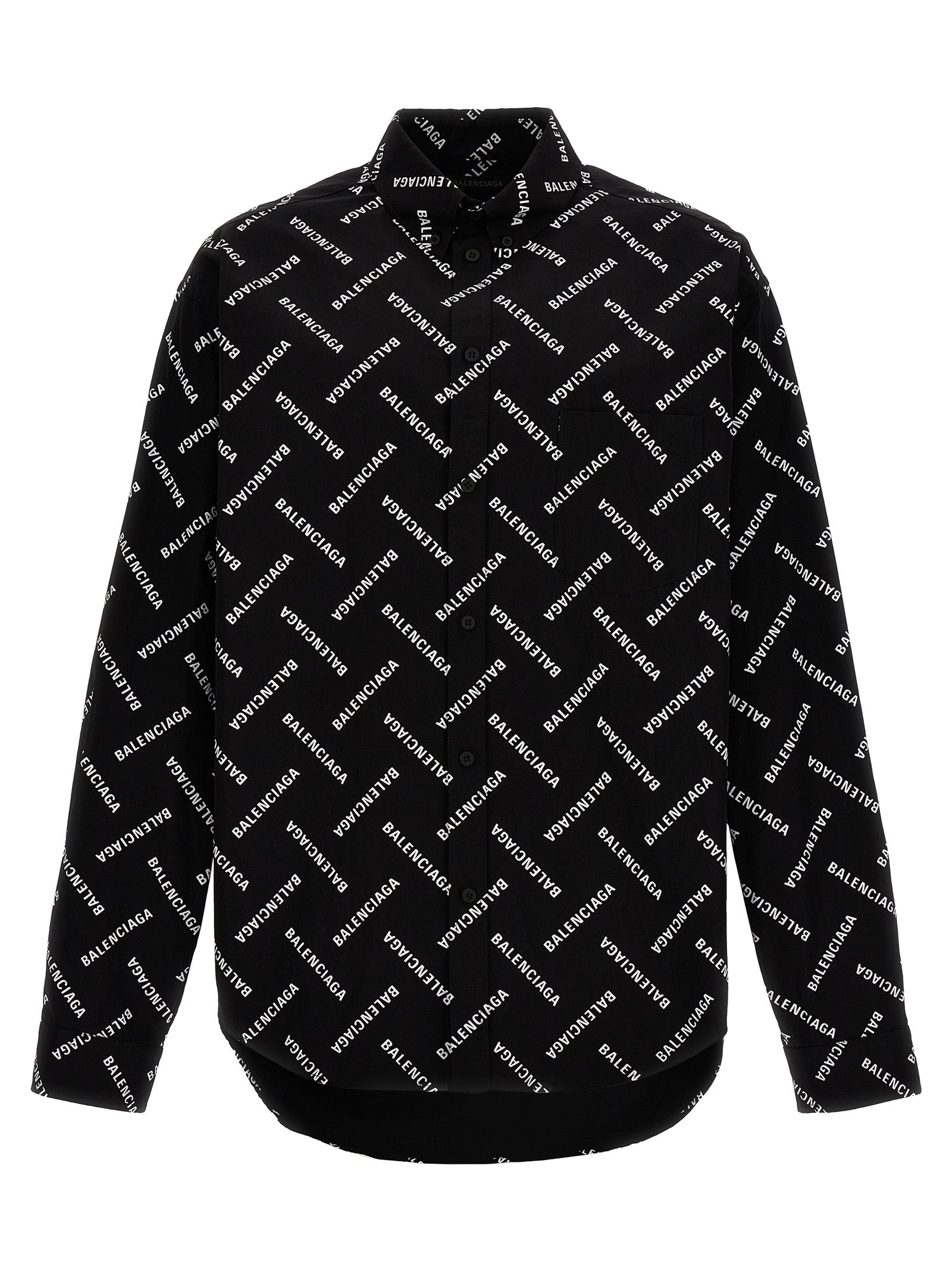 Balenciaga Men Logo Print Shirt