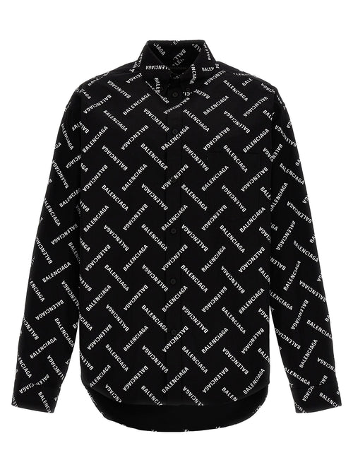 Balenciaga Men Logo Print Shirt