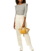Chloe Marcie Mini Raffia & Leather Tote