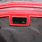 FENDI Zucca Canvas Hand Bag Brown Red66308