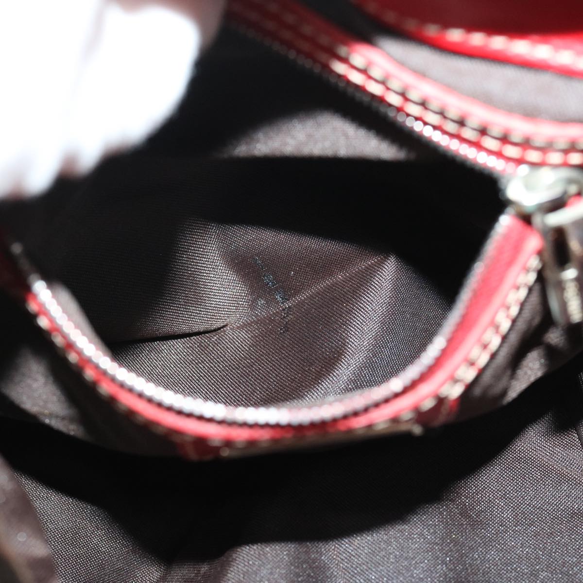 FENDI Zucca Canvas Hand Bag Brown Red66308