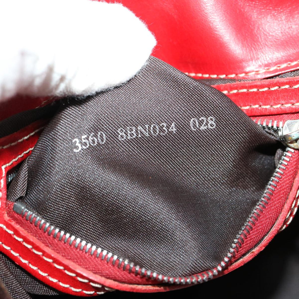 FENDI Zucca Canvas Hand Bag Brown Red66308