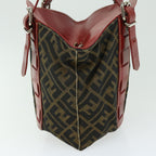 FENDI Zucca Canvas Hand Bag Brown Red66308