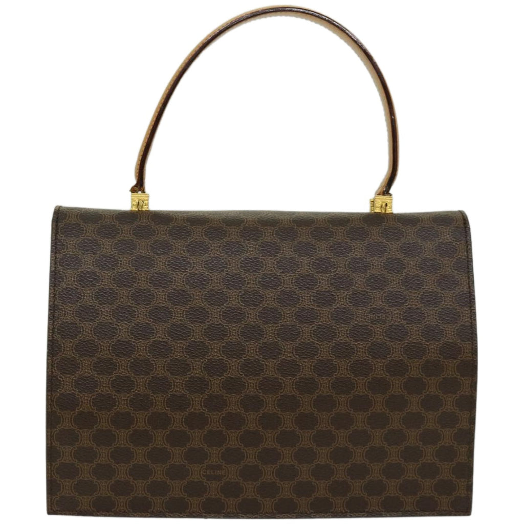 CELINE Macadam Canvas Hand Bag PVC 2way Brown Auth 66347