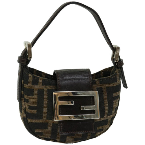 FENDI Zucca Canvas Mini Mamma Baguette Hand Bag Brown66352A