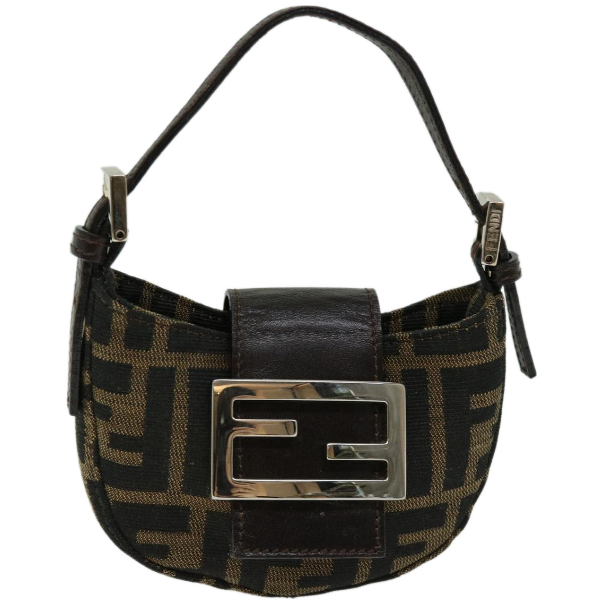FENDI Zucca Canvas Mini Mamma Baguette Hand Bag Brown66352A