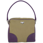 PRADA Shoulder Bag Canvas Beige Purple  66369