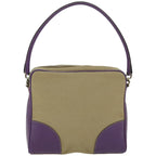PRADA Shoulder Bag Canvas Beige Purple  66369